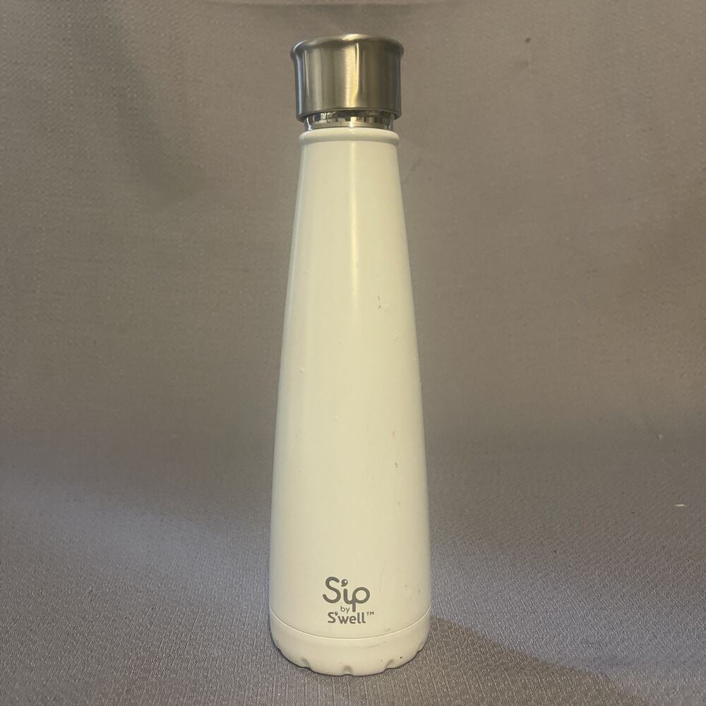 Sip by Swell Insulated Double Walled Water Bottle 15oz Marshmallow White Thermo